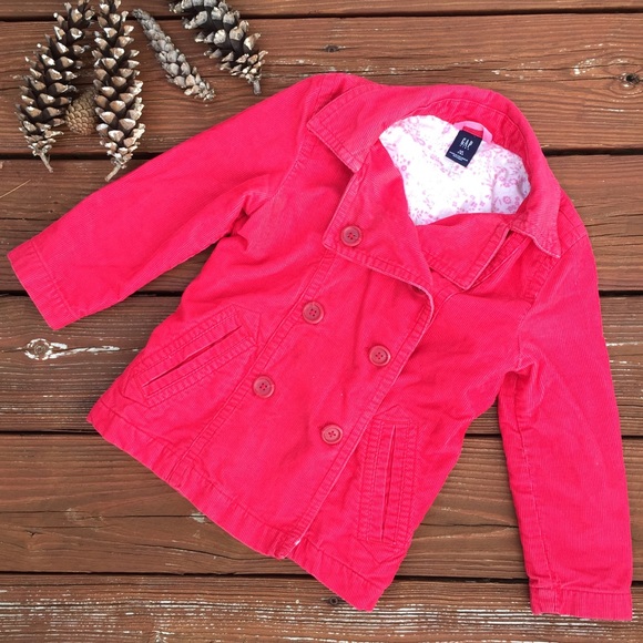GAP Other - 🎉HP🎉 Gap Kids 4 Coral Red Corduroy Jacket Button